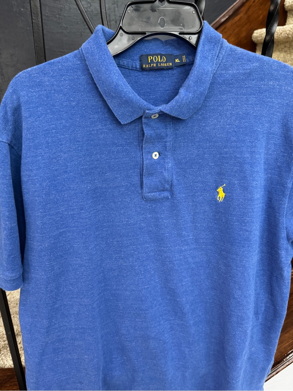 Large Polo Ralph Lauren Classic Blue Polo with Yellow Pony